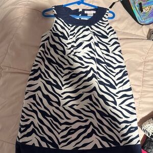 Janie & Jack girls navy Zebra Print Sleeveless Dress denim girls dress size 6